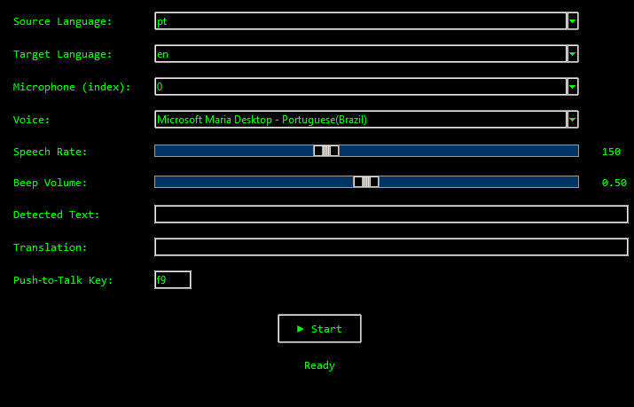 Interface Dark do Programa